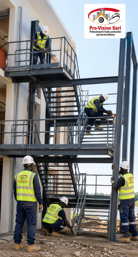 Équipe intervenant sur une structure métallique