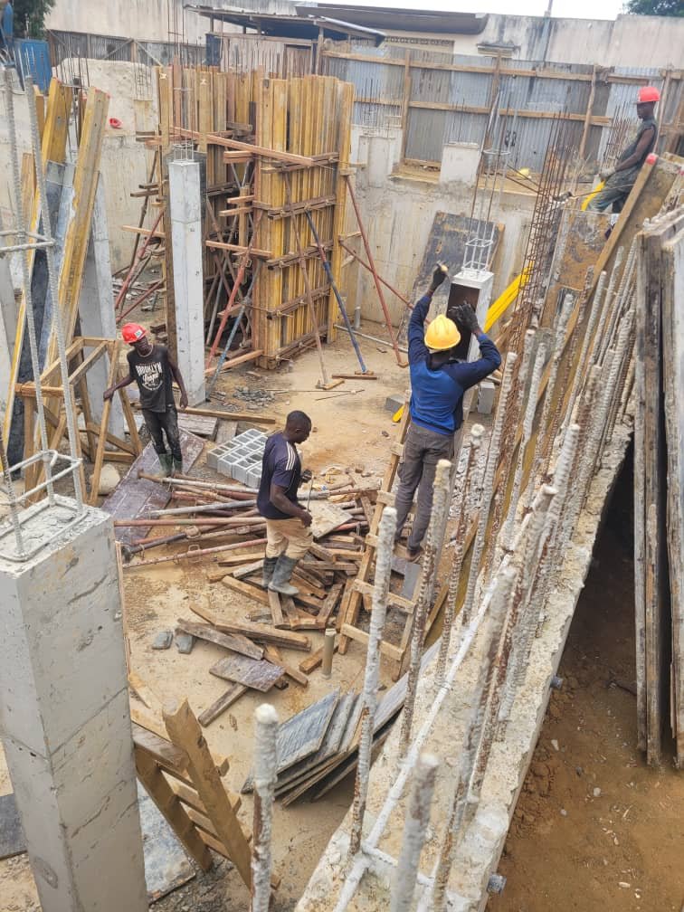 Travaux de fondations sur un chantier